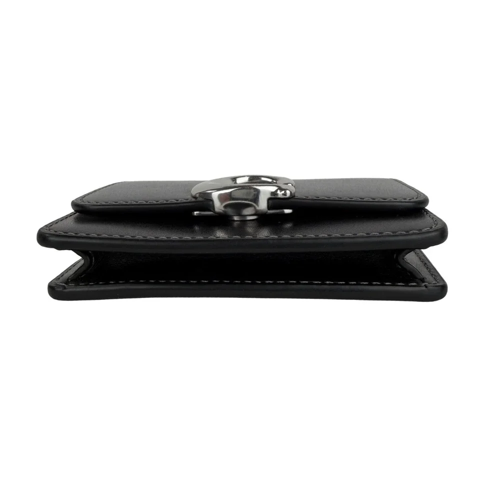 Coach Bandit Wallet Black Luxe Refined Calf Leather Silver Tone 4